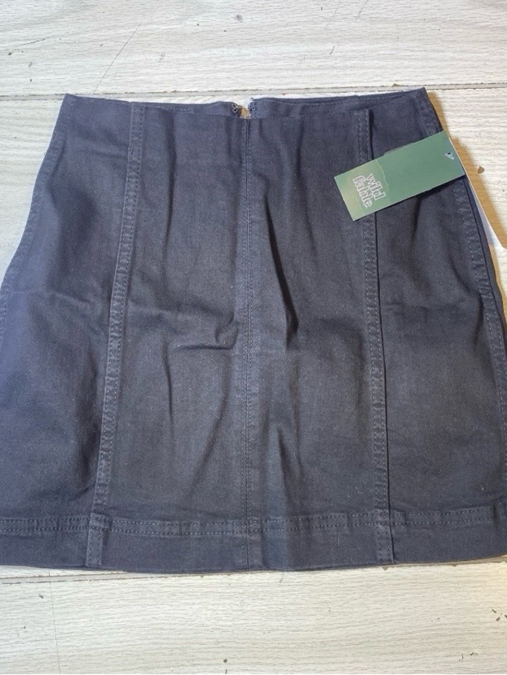 Wild Fable Women's Black Denim Mini Skirt High Rise Size 00 Zip NWT!